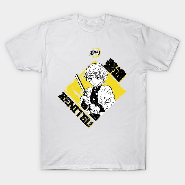 DEMON SLAYER: ZENITSU YELLOW (GRUNGE STYLE) T-Shirt by FunGangStore